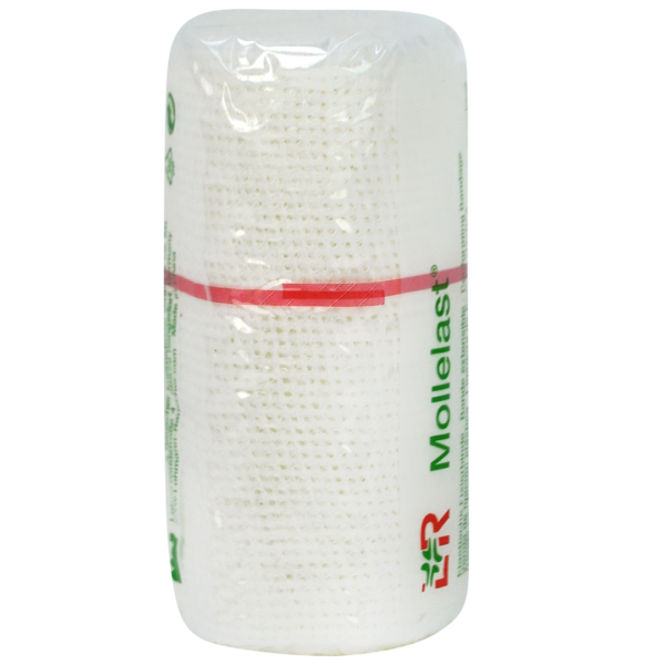 Mollelast elastische fixatiewindsels 8cm x 4m cellofaan