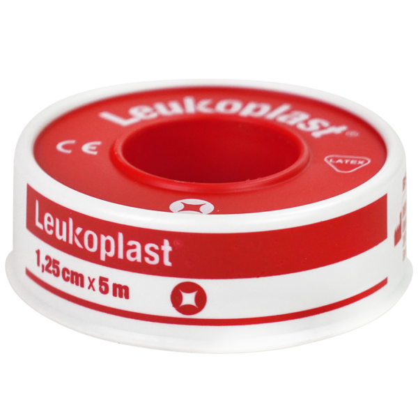 Leukoplast hechtpleister met klemring 1.25cm x 5m