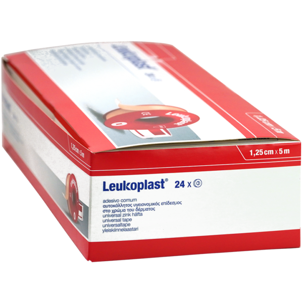 Leukoplast hechtpleister met klemring 1.25cm x 5m
