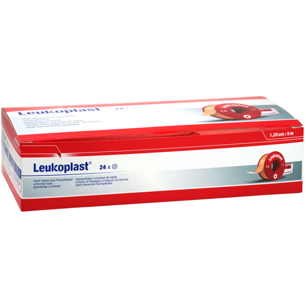 Leukoplast hechtpleister met klemring 1.25cm x 5m