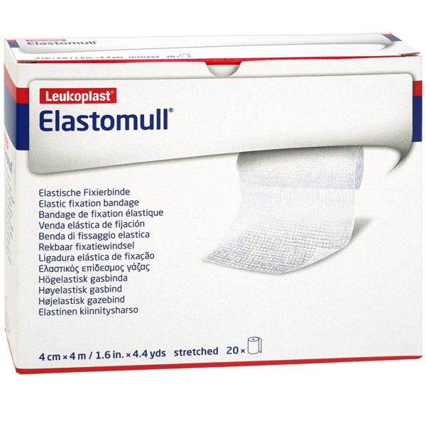 Elastomull elastische fixatiewindsels 4cm x 4m cellofaan