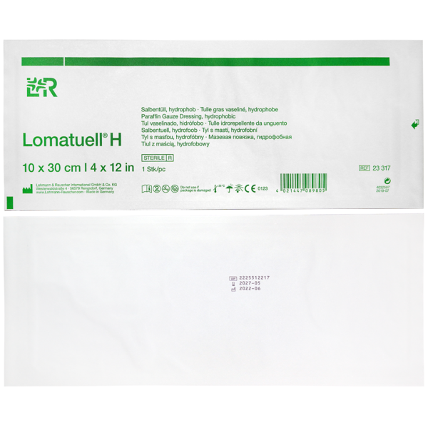 Lomatuell H zalfgaas 10cm x 30cm steriel