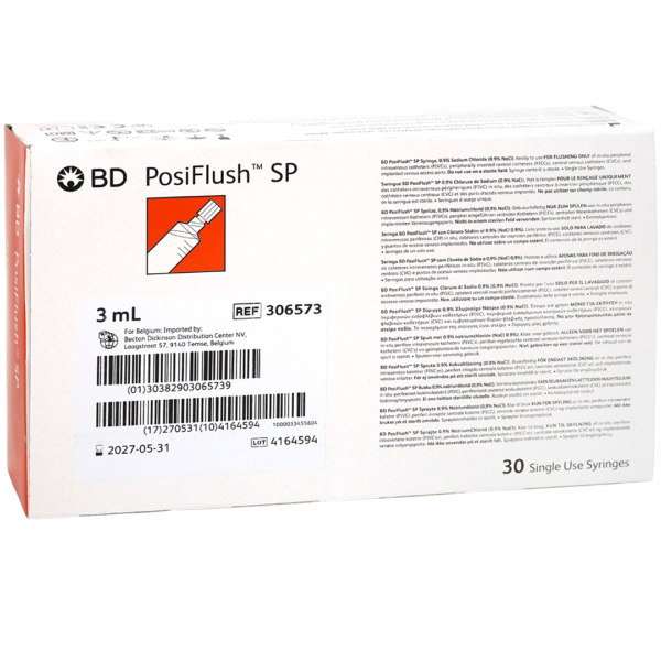 BD PosiFlush SP injectiespuiten 3ml 0,9% NaCI Luer-Lock