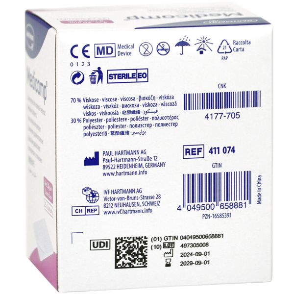 Medicomp gaaskompres 5cm x 5cm 4 laags steriel