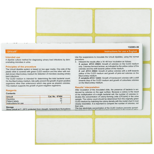Uricult urine dipslides bacteriële kweek