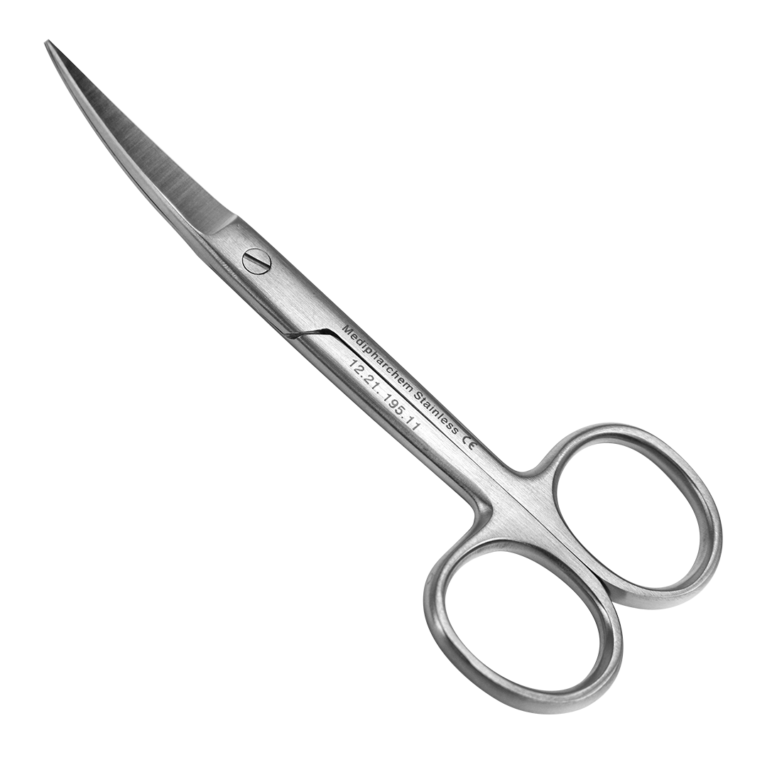 Chirurgische schaar 11cm spits-spits gebogen