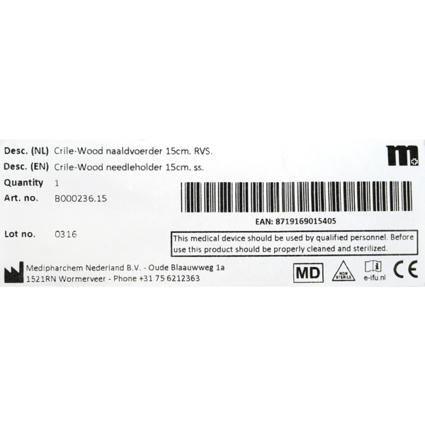 Crile-Wood naaldvoerder 15cm