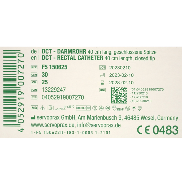 DCT darmkatheters CH 25 40cm