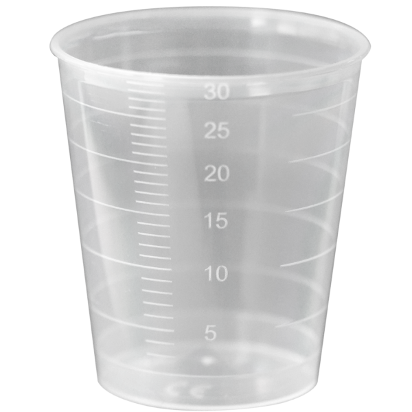 Medicijnbekers zonder deksel 30ml transparant