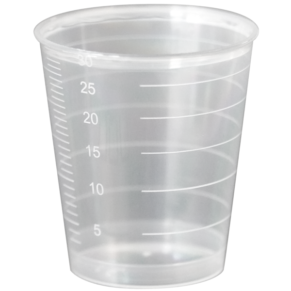 Medicijnbekers zonder deksel 30ml transparant