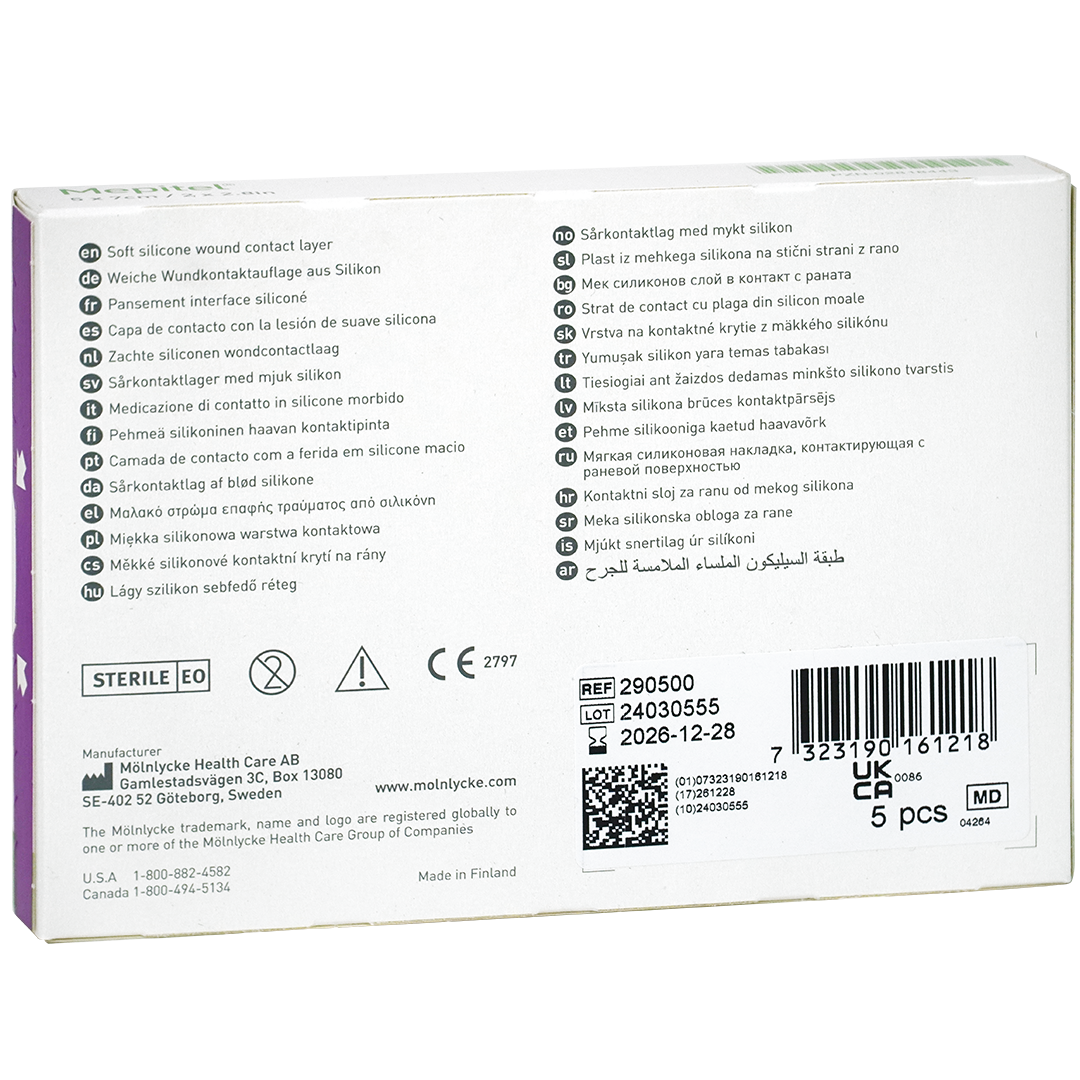 Mepitel wondcontactlaag 5cm x 7cm steriel