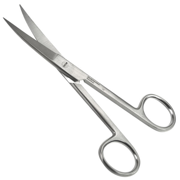 Chirurgische schaar 16cm spits-spits gebogen