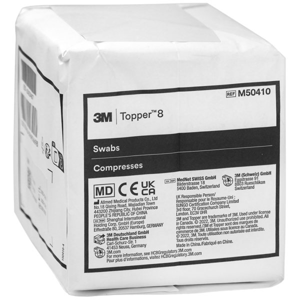 TOPPER 8 Gaaskompres 10cm x 10cm 4 laags onsteriel