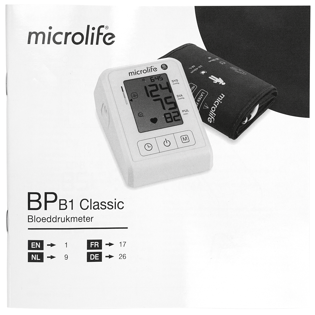 MICROLIFE BLOOD PRESSURE MONITOR B1 CLASSIC