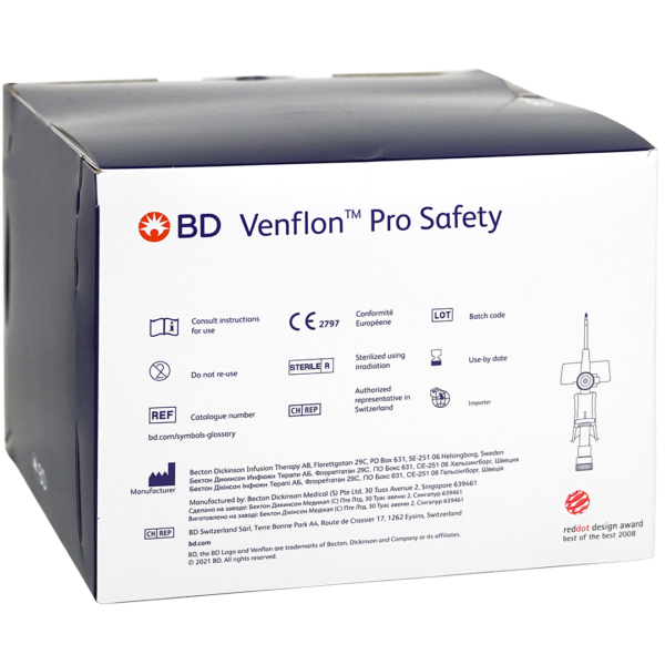 BD Venflon Pro Safety infuusnaalden 18G 1.3mm x 32mm groen