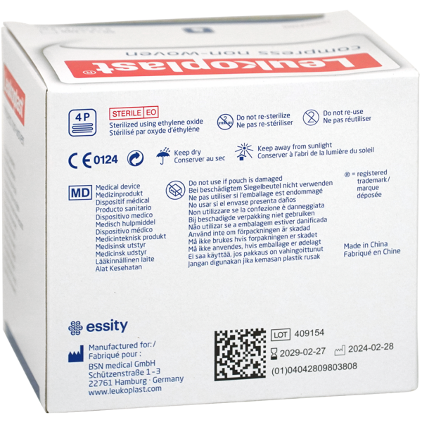 Leukoplast gaaskompres 5cm x 5cm 4 laags steriel