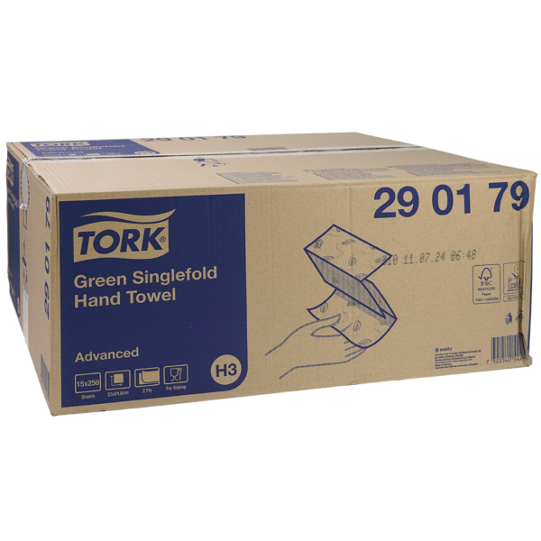 Tork H3 vouwhanddoekjes 23cm x 25cm Z-fold 1 laags groen